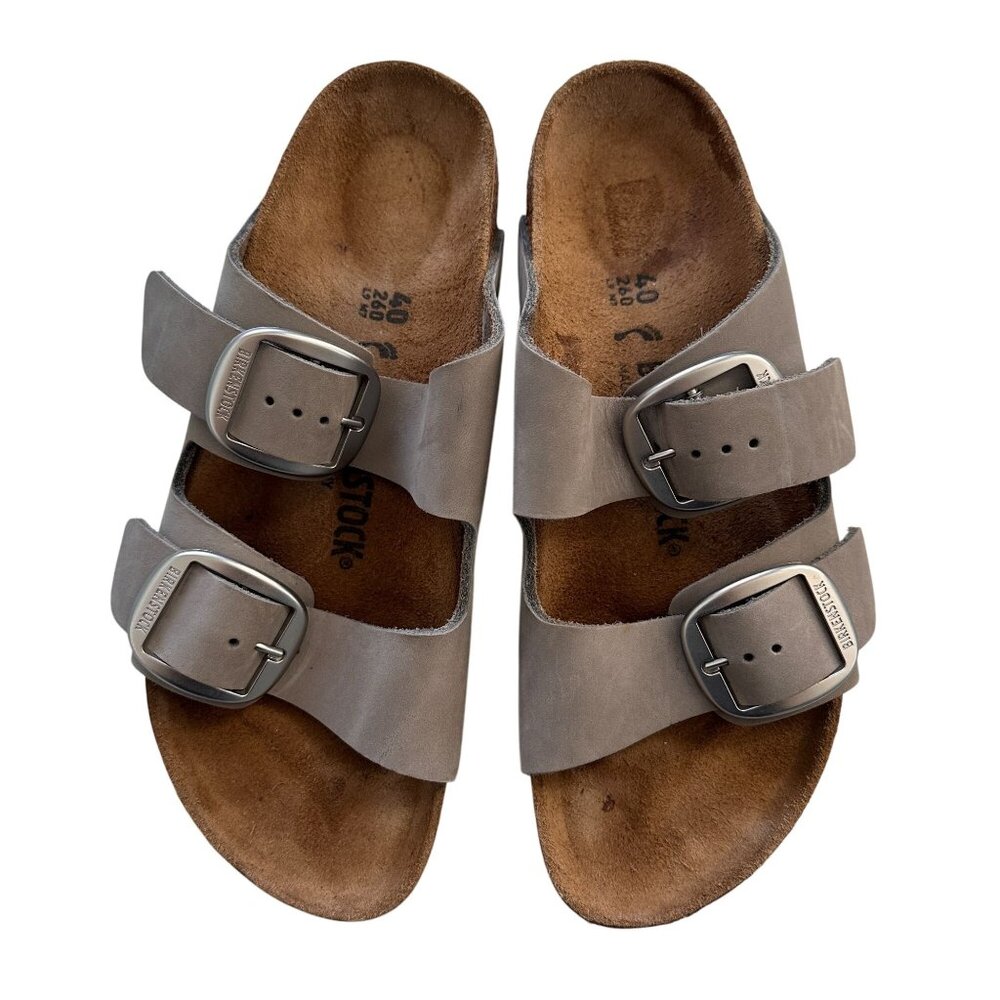 BIRKENSTOCK Arizona Big Buckle Nubuck Leather Pure Sage Grey Size 40 EU W9 / M7